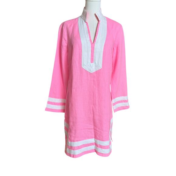 SAIL to SABLE NEW Cotton Candy 100% Linen Tunic Dress Size S Long Sleeves - Picture 3 of 9